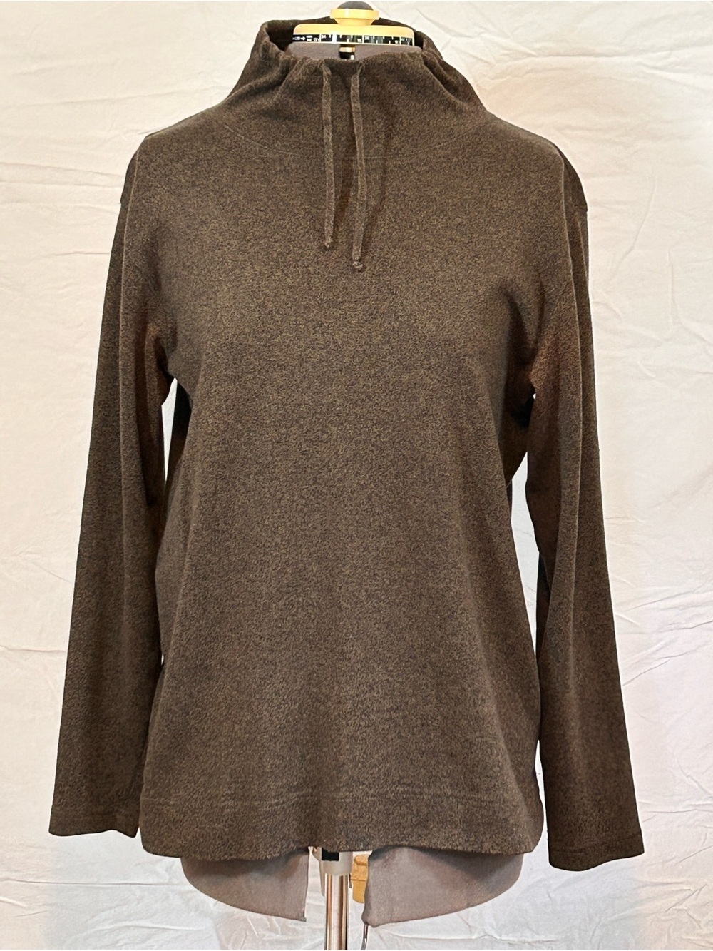 Women’s Brown Drawstring Funnel Neck Sweater